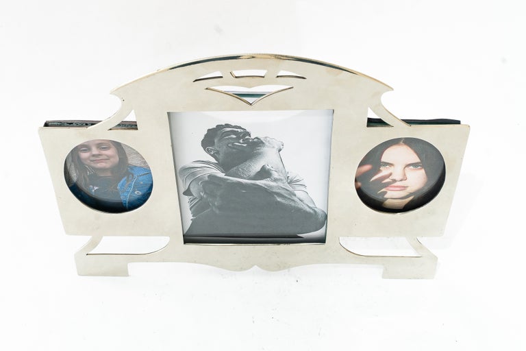 Art Deco Alpaca Picture frame for 3 pictures vienna around 1920s
