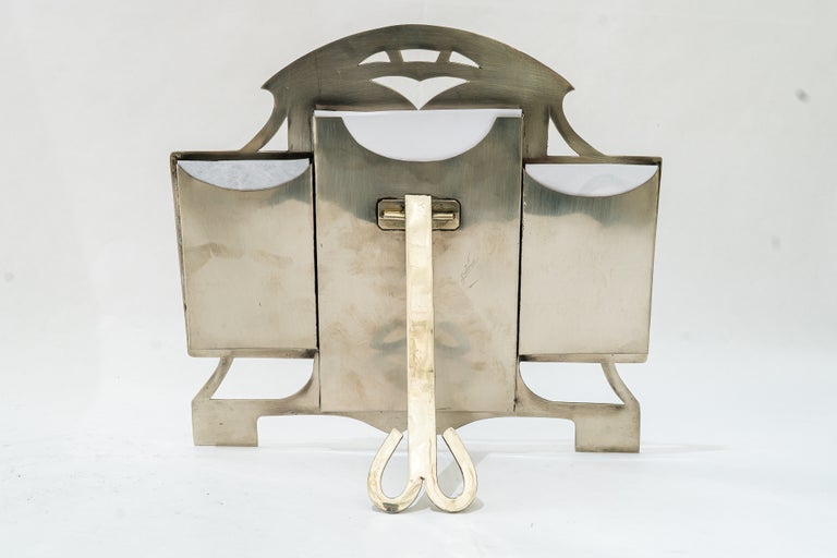 Art Deco Alpaca Picture frame for 3 pictures vienna around 1920s