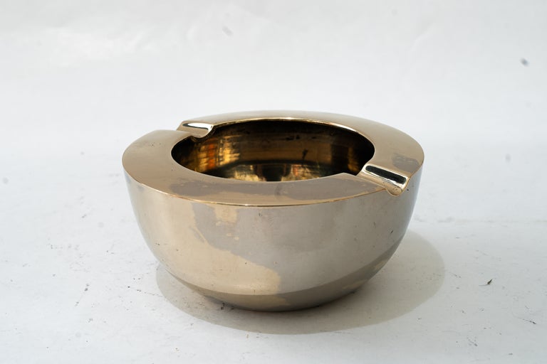 Art Deco Brass ( Nickel-plated ) Ashtray vienna around 1920s