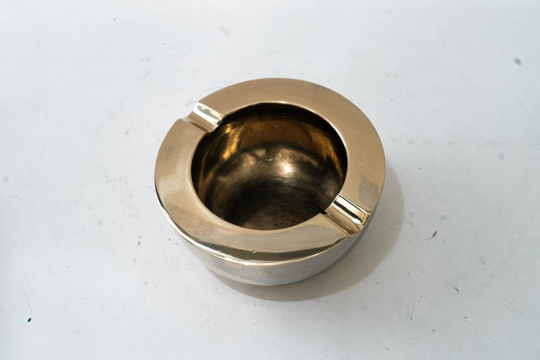 Art Deco Brass ( Nickel-plated ) Ashtray vienna around 1920s