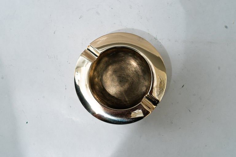 Art Deco Brass ( Nickel-plated ) Ashtray vienna around 1920s